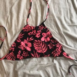 Swim top pink and black